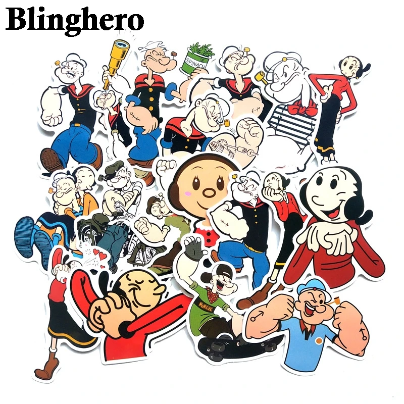 CA634 18 шт./компл. Popeye мультфильм DIY стикер водонепроницаемый для ноутбука мото скейтборд багаж гитара фитинг наклейки-граффити