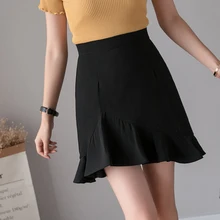 Новинка, летняя модная женская юбка с завышенной талией, шорты, брюки, юбки, зеленый, черный, абрикосовый цвета, 7176