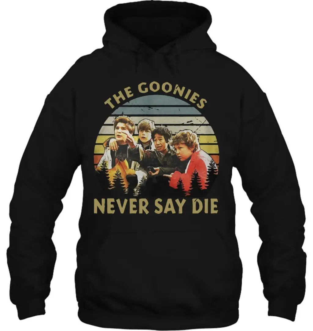 Мужская толстовка The gonies Never Say Die The gonies черная S 6XL женская уличная одежда
