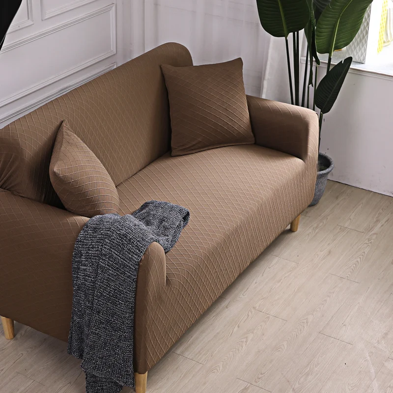 Сплошной цвет сетки Slipcovers стрейч эластичный диван протектор чехол для гостиной диван Slipcover секционная современная форма sofaccover