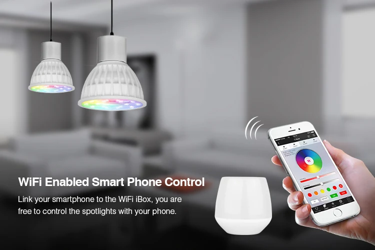 Description Picture 6 of itemMiboxer FUT103 FUT104 Dimmable Mi boxer 2.4G 4W GU10/MR16 RGB+CCT WW/CW color LED Spotlight bulb lamp for indoor home decoration