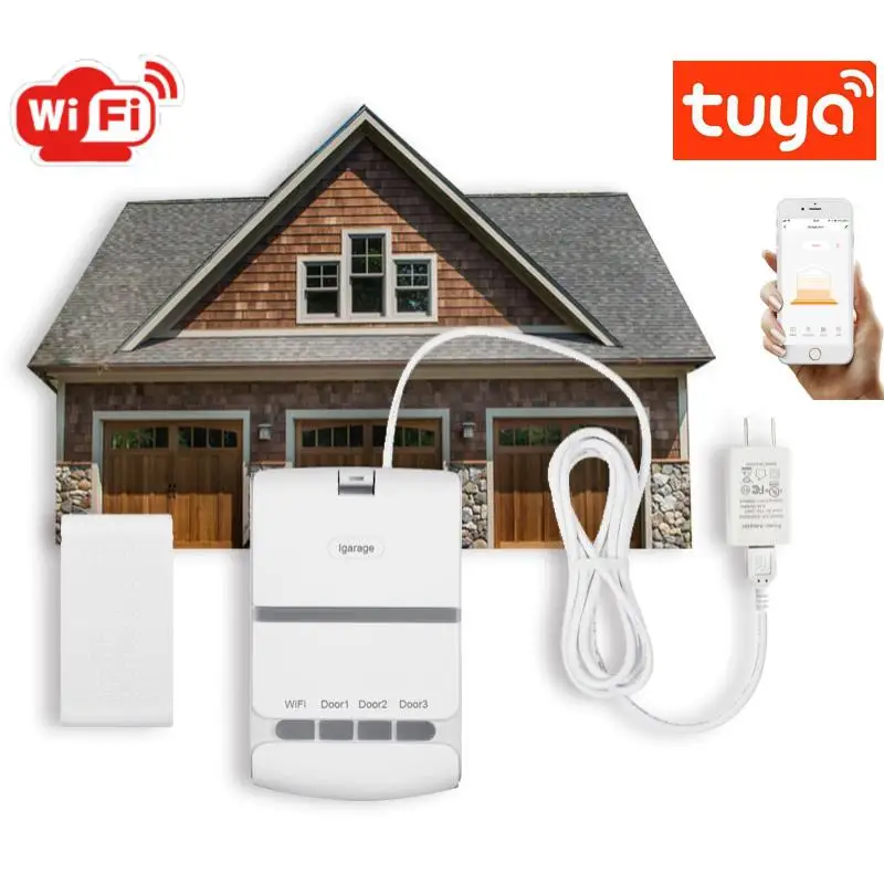 

Wifi Smart Garage Door Opener Controller Switch Tuya Remote Control Smart Home Voice Works With Alexa Google Home