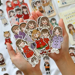 20 Sheets Cartoon Fashion Boy Girl Paper Sticker Diy Decorative Diary Journal Scrapbooking Label Stickers Kawaii Stationery