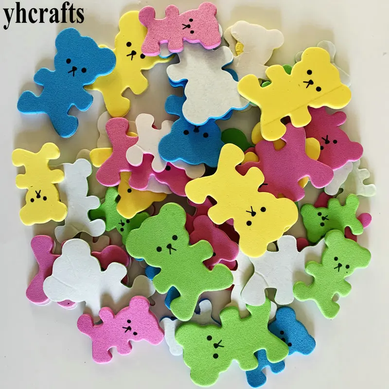 40PCS bear 1 пакет/партия. Пасхальный кролик поролоновые наклейки, DIY пасхальные поделки. Набор для скрапбукинга. Раннее Обучение. Детский сад ремесла. Элементы деятельности - Цвет: 40PCS bear