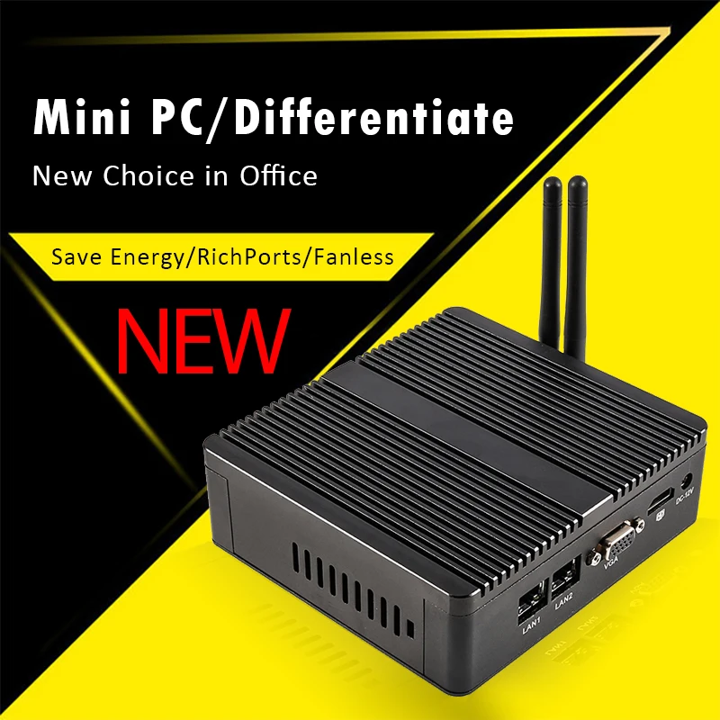 Topton безвентиляторный мини-ПК Intel N3160/J3160 J1900 четырехъядерный Pfsense Barebone компьютер мини-сервер 2* гигабитная LAN 300M Wifi