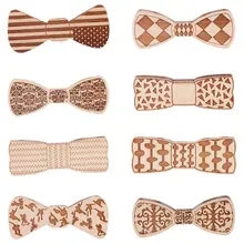Mens Boys Pre-Tied Bow Ties Geometric Rhombus Skull US Flag Pattern Handmade Wooden Magnetic Bowknot Party Accessory