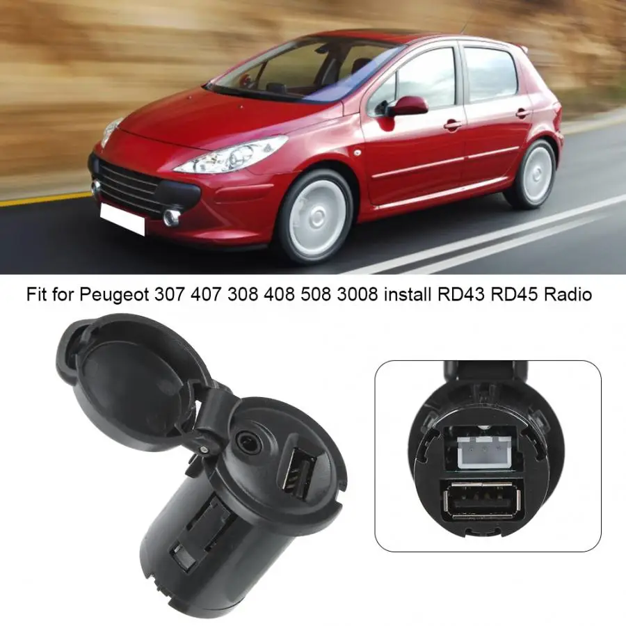 Адаптеры Розетки AUX-IN USB аудио кабель адаптер подходит для 307 407 308 408 508 3008 araba aksesuar