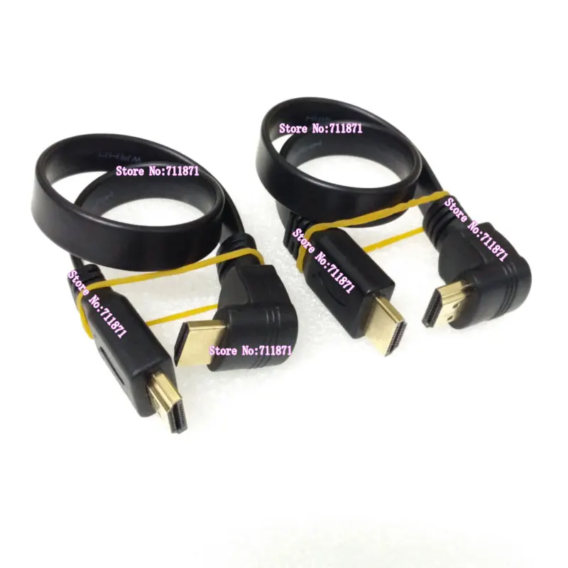 30 см короткий мягкий изгиб под прямым углом HDMI кабель Линия вверх изгиб 90 градусов HDMI кабель изгиб вниз позолоченный Чистый медный HDMI кабель