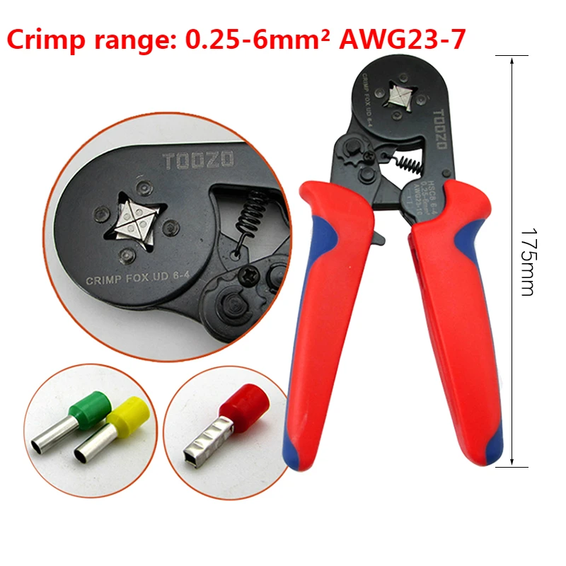 HSC8 6-4 23-7 AWG Bootlace Ferrule Terminal Crimping Tool Wire End Crimper Kit