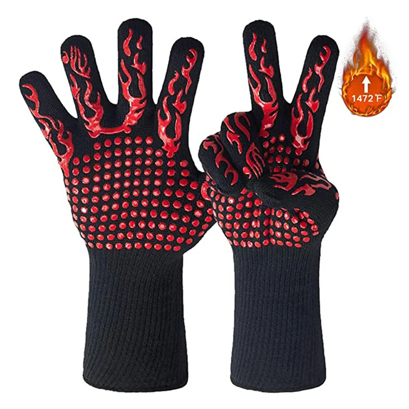 Guanti resistenti al calore in Silicone guanti lunghi in cotone per uso  domestico guanti da forno da cucina guanti da cucina per Barbecue Gants -  AliExpress