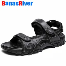 Новинка; кожаные мужские пляжные сандалии; Новинка; Летние сандалии-гладиаторы; Уличная обувь в римском стиле; повседневные модные высокие Вьетнамки; модные шлепанцы; обувь