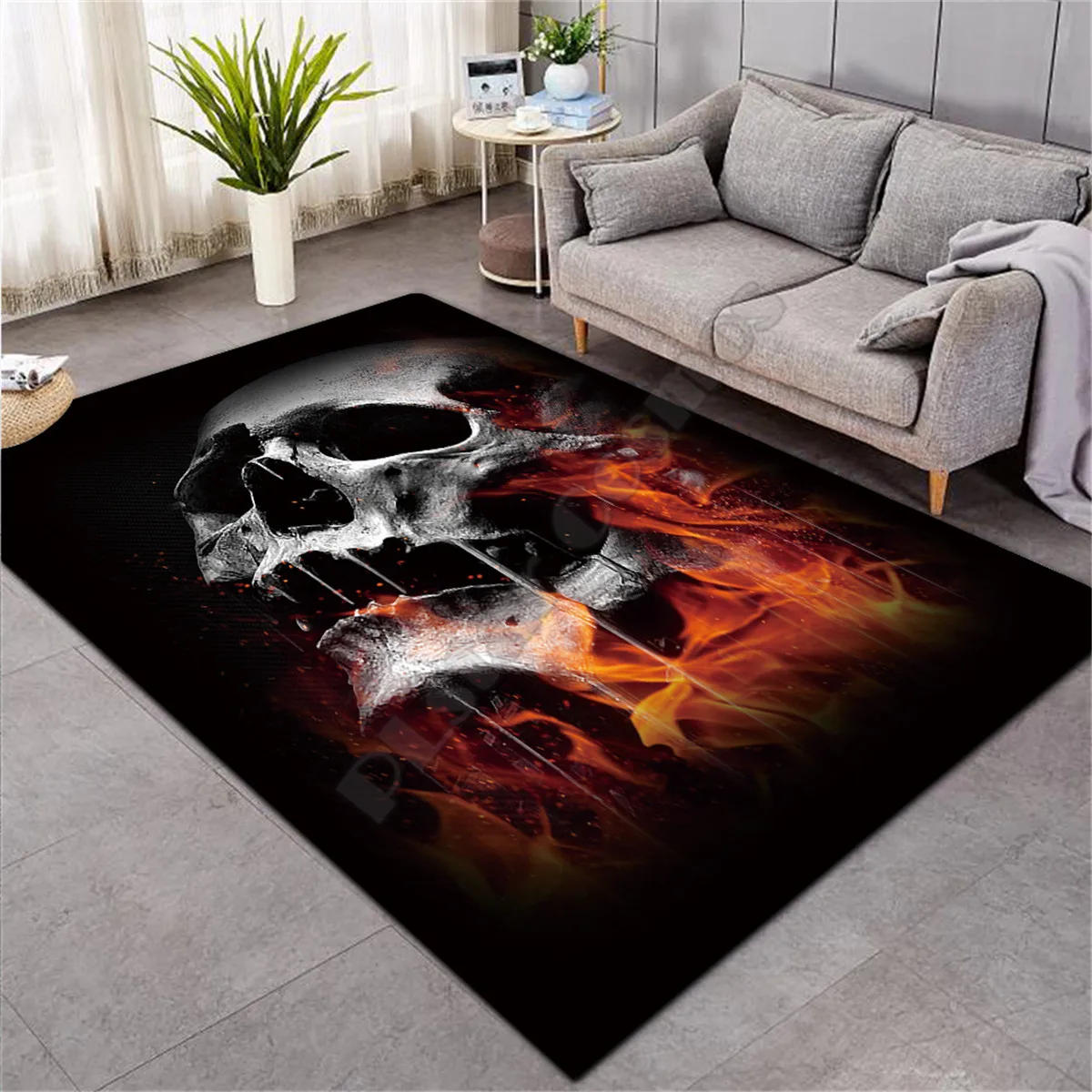 

Skull 3D Printed Carpet Mat for Living Room Doormat Flannel Print Bedroom Non-slip Floor Rug 06