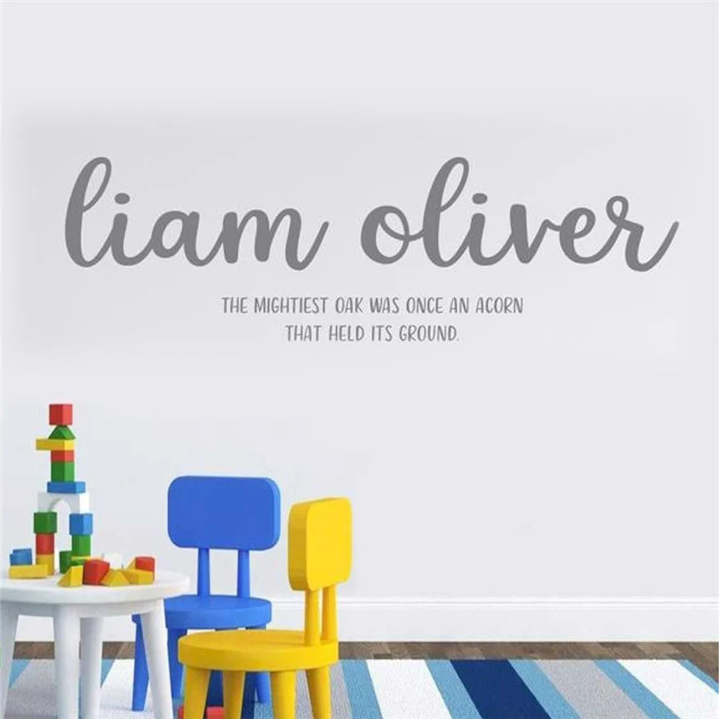 

Baby Boy Quotes Name Nursery wall sticker kids rooms decoration personality Name Decal Sayings Stickers Vinyl home decor HY232