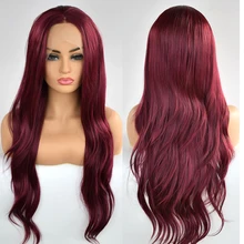 Мода 99J блонд Длинные волны синтетический передний кружевной парик для женщин 26in свободная часть натуральные парики из волос Вечерние