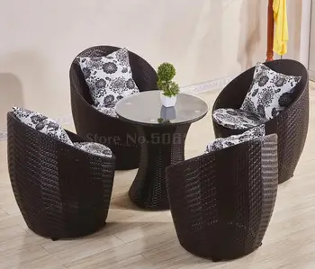 

Balcony table and chair wicker chair three-piece small coffee table combination simple leisure outdoor outdoor garden chair