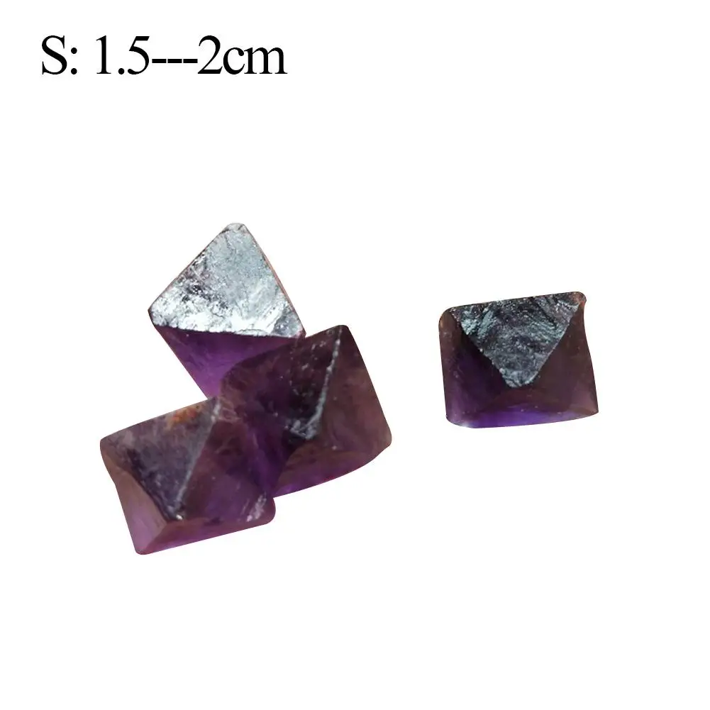 Purple Натуральный октахедраль красочный флюорит сырье украшение из драгоценного камня тростника Украшение камень зеленый фиолетовый Коллекция камней кристаллы минерал - Цвет: Purple