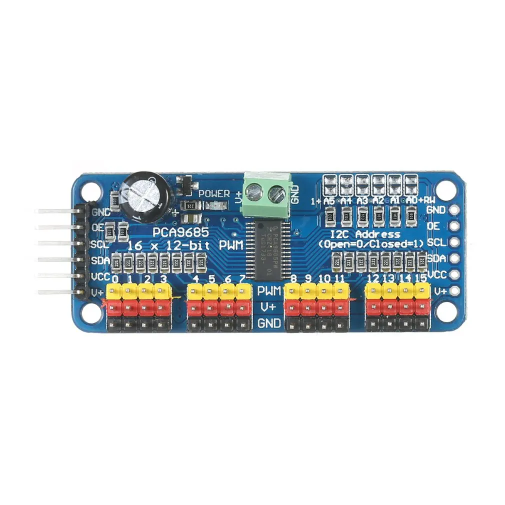 16-канальный 12-битная ШИМ водитель серводвигателя I2C модуль для Arduino робот Лидер продаж по всему миру 1 шт. PCA9685