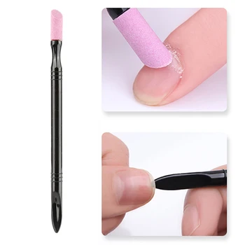 

1pcs Double-end Quartz Polished Nail Grinding Pen Remove Nail Dead Skin Cuticle Polish Pen Professional Manicure Stick Nail File
