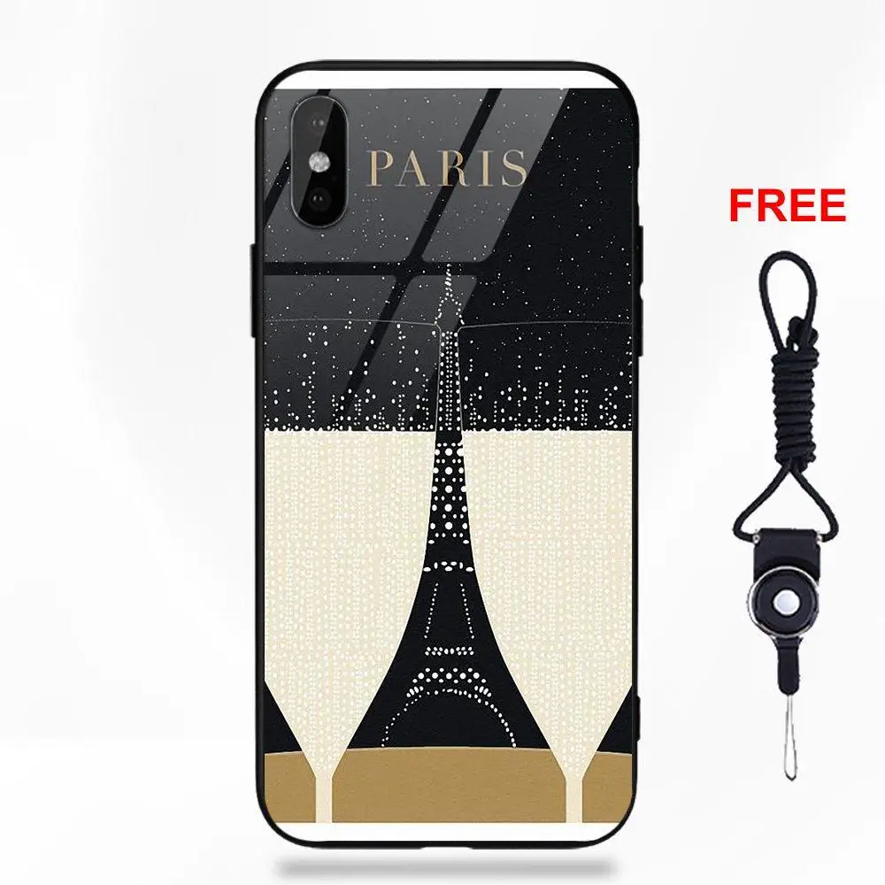 as picture Omdnwd на бокале вина в Париже Эйфелева башня для Apple iPhone 5 5C 5S SE 6 6S 7 8 Plus X XS Max XR - Цвет: as picture
