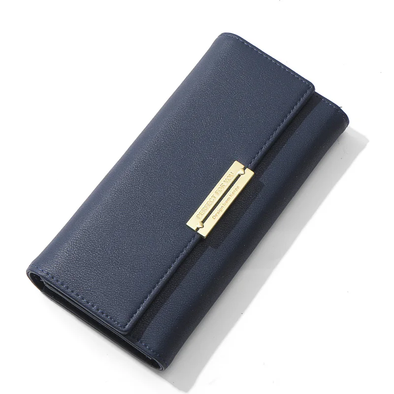 Бренд weichen Trifold женские кошельки Держатель для карт большой емкости карман для сотового телефона кошелек мягкий кожаный Длинный кошелек клатч Carteira - Цвет: Navy