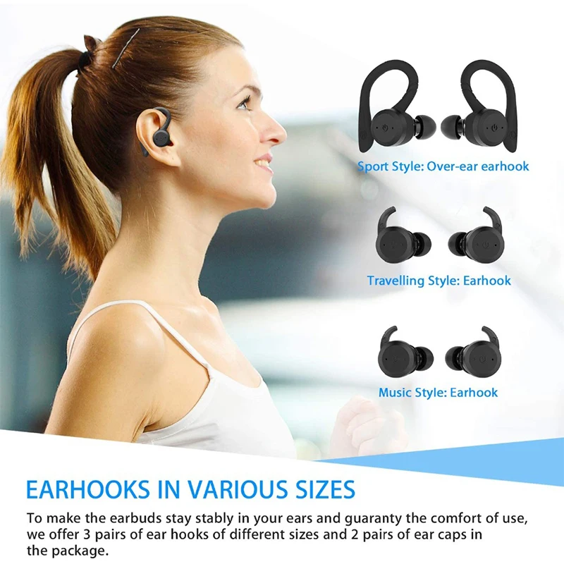 รูปสินค้า หูฟัง Bluetooth ไร้สายกันน้ำ สำหรับกีฬาและโทรศัพท์