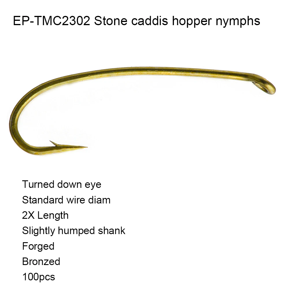 Eupheng カディスホッパー Stoneflies ニンフフライフィッシングフックブロンズ色フライ結束フック Ep Tmc2302 1 個 Fishhooks Aliexpress