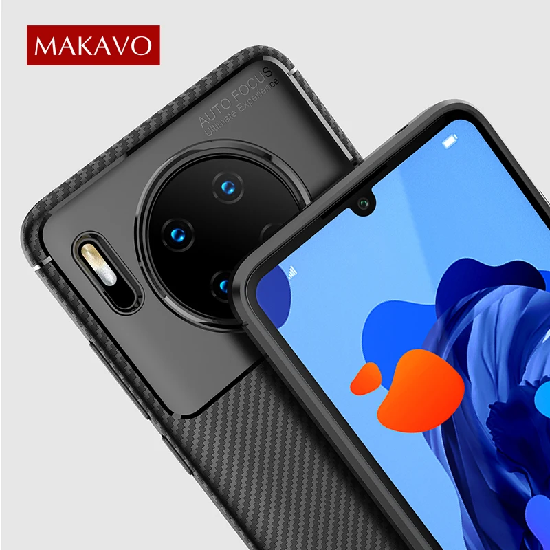 Для huawei mate 30 Чехол из углеродного волокна Полная защита Мягкая силиконовая задняя накладка чехла из ТПУ для huawei mate 30 Pro Чехол