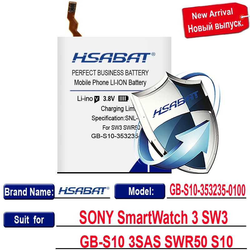 HSABAT GB-S10-353235-0100 700 мА/ч, Батарея для SONY SmartWatch 3 SW3 GB-S10 3SAS SWR50 S10