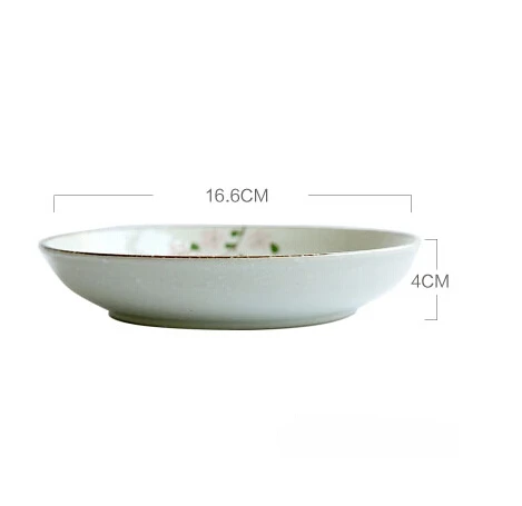 flower plate Винтажная китайская керамическая под глазурованной миска для рисового супа, ручная роспись, керамическая обеденная глубокая тарелка, фарфоровая чаша для лапши ramen - Цвет: flower plate