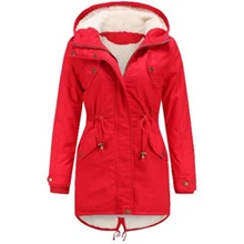 Ladies Winter Jacket Women's Coat Velvet Padded Long Hooded Parkas Oversized Thick Fur Collar Warm Slim Jacket Female Outerwear