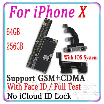 

64gb 256gb for iPhone X Motherboard With chips,Original unlocked motherboard for iphone X Logic board With Face ID/No Face ID