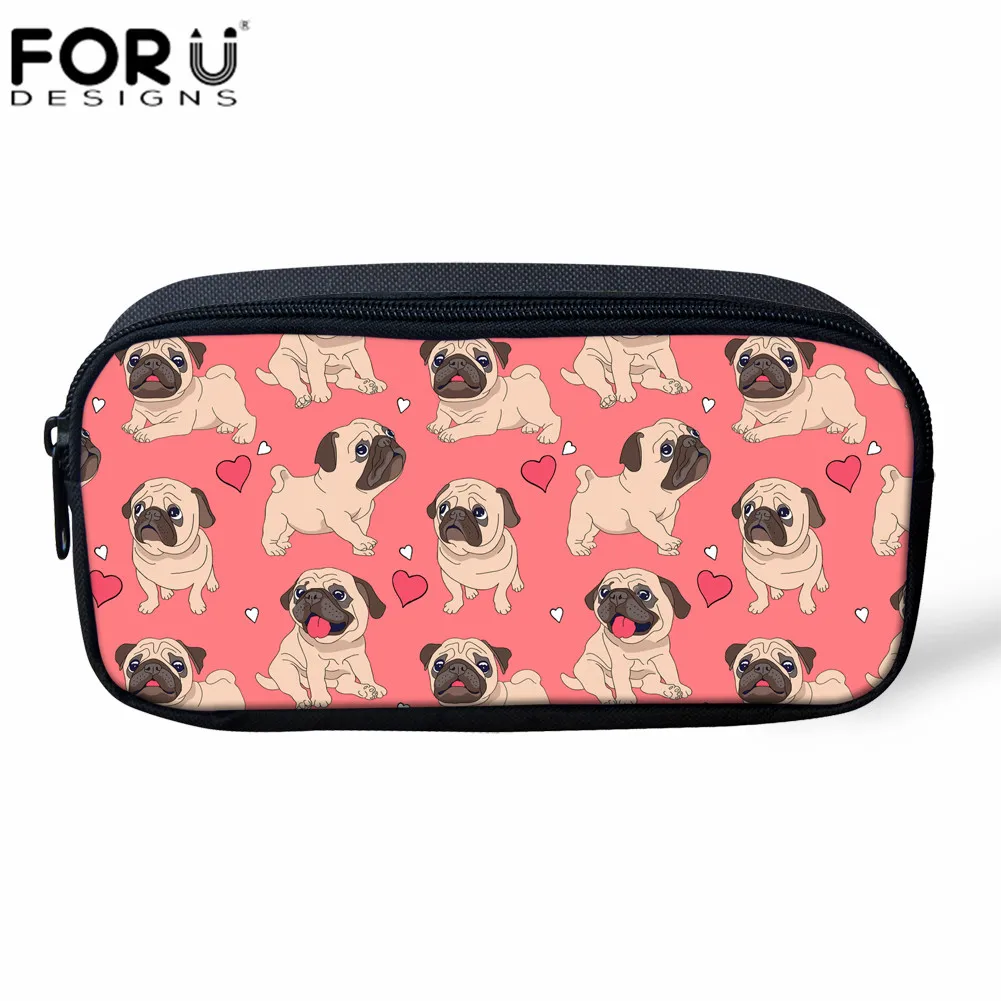 FORUDESIGNS/милая сумка для макияжа Мопс для женщин, косметичка, детские школьные пеналы для девочек, канцелярские товары для животных, собак, для девочек и мальчиков, коробка для ручек - Цвет: L4762K