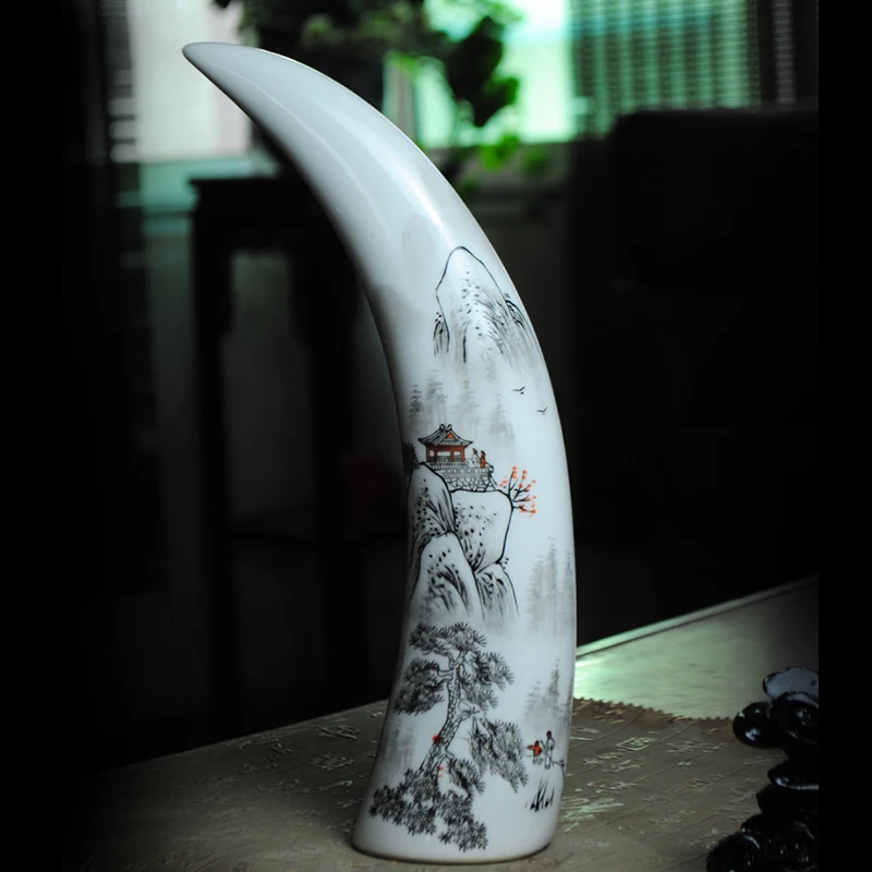 Античный Фарфор Jingdezhen ручная роспись Керамическая керамика слоновая кость украшение в гостиной
