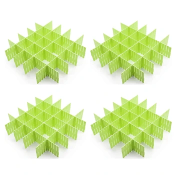 

32Pcs Plastic Desk Diy Grid Drawer Divider Board Wardrobe Shelf Storage Organizer for Wallets, Ties, T-Shirts, Pens, Bras, Soc