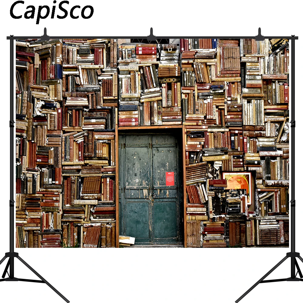Библиотека Capisco старые книжные полки книги деревянная дверь детская ПОРТРЕТНАЯ