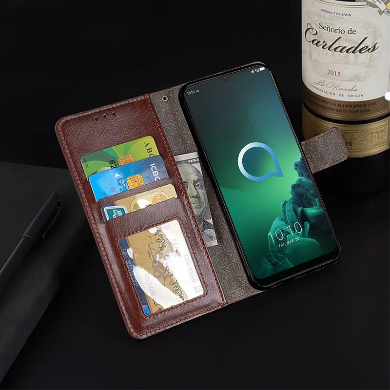 Для Alcatel 3X2019 чехол роскошный Флип Бумажник кожаный чехол для Alcatel 3X2019 чехол для телефона сумки с фоторамкой