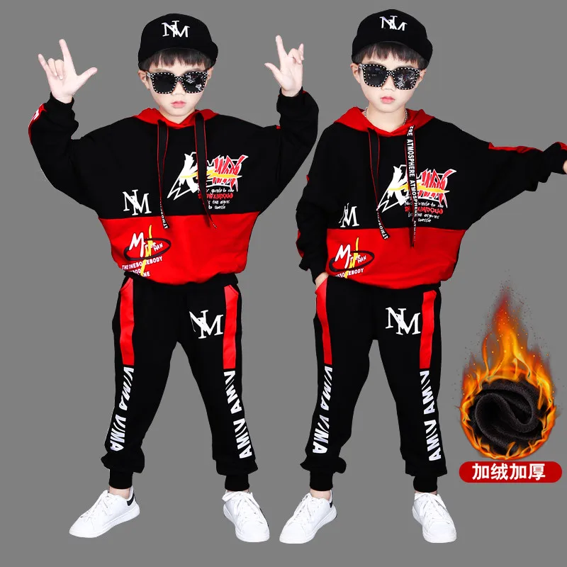 Autumn Spring Kids Clothes Boys 6 7 8 9 10 11 12 13 14 Years Boys Clothing Set Sports Suit Boys Hooded Jacket And Pants Outfits (13)