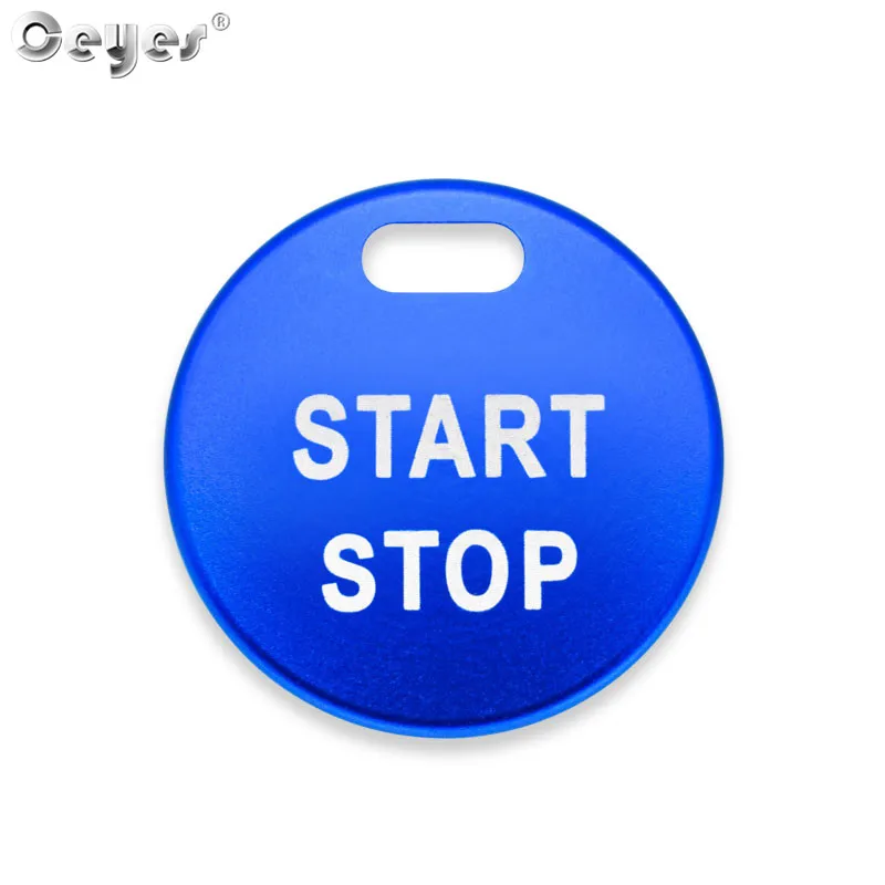 Ceyes аксессуары для стайлинга автомобилей Наклейка на капот с отверстием Start Stop Ring Кнопка отделка украшение чехол для Nissan, Qashqai, Juke - Название цвета: Button Cover Blue