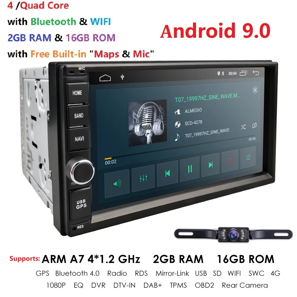 7 дюймов четырехъядерный 2din ips android9.0 автомобиль аудио для nissan qashqai x-trail atuoradio Автомобильный мультимедийный gps навигации плеер 4G SWC BT