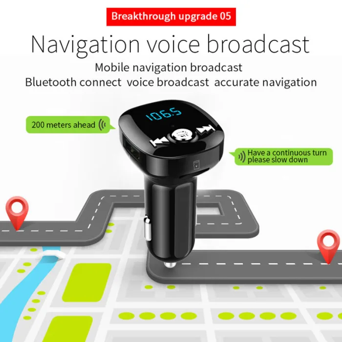 Bluetooth 4,2 fm-передатчик беспроводной модулятор громкой связи Автомобильный MP3-плеер двойной USB зарядное устройство Hi 888