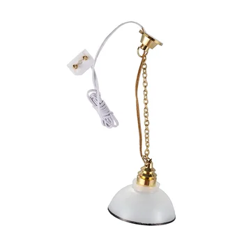 

1/12 Dollhouse Miniature 12V Lamp Light Furniture (Color: Golden & White)