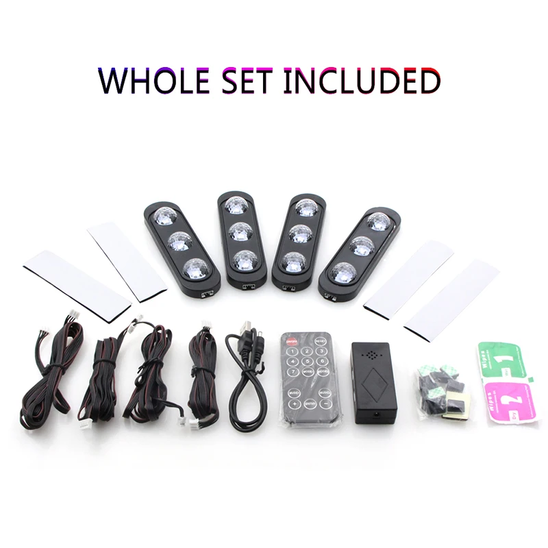 4 шт. автомобильный Стайлинг Интерьер Свет для ног USB светодиодный атмосферный окружающий Звездный DJ Смешанный Красочный музыкальный звуковой с голосовым управлением Лазерная лампа