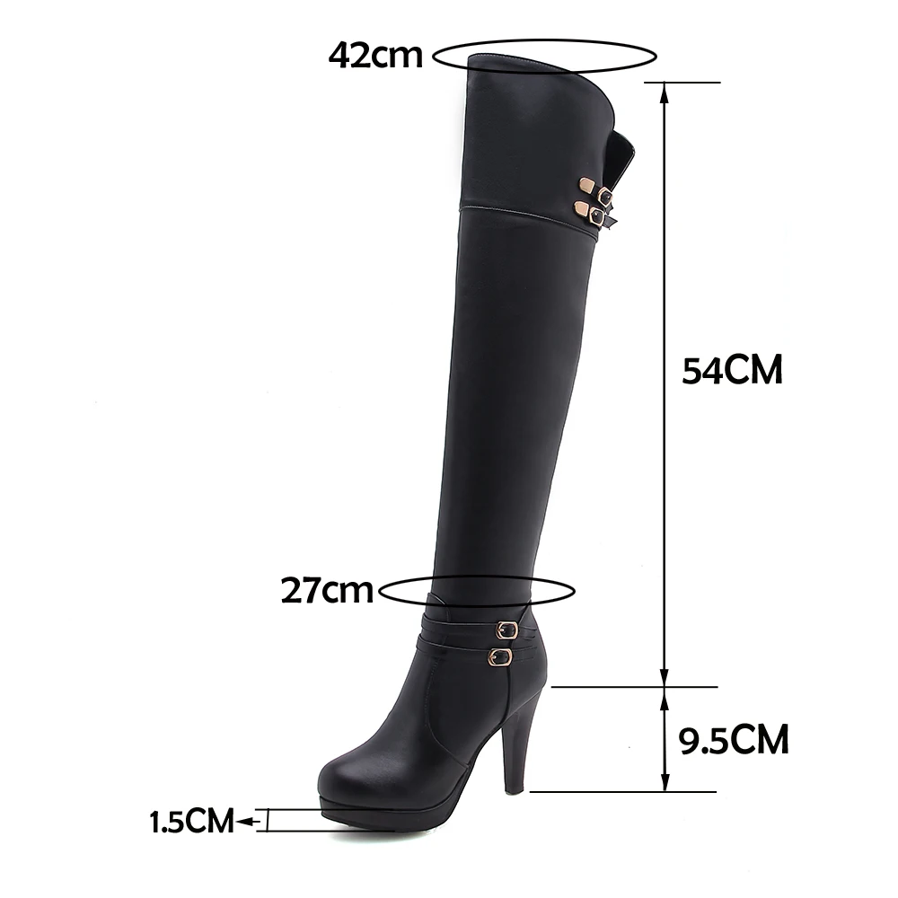 Black High Heels Over The Knee Boots Women Platform Thigh High Boots Spring Autumn Long Shoes Cuissardes Sexy White