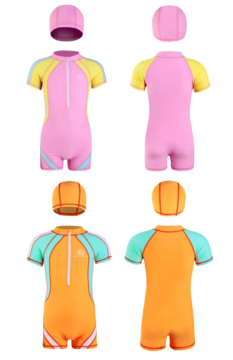 Roupa de Banho Maiô com Touca de Natação Terno de Natação Roupas de Banho Crianças Esporte Pedaço Trainning Competição Meninos Meninas 3-15 t um 10 um pedaço maiô com touca de natação