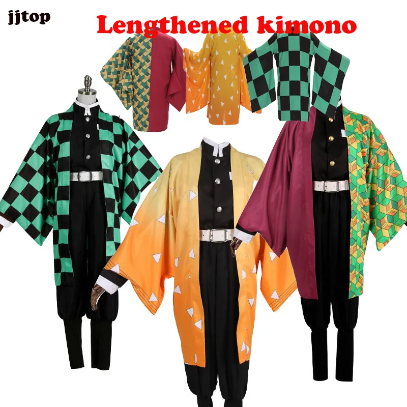 

Demon Slayer: Kimetsu no Yaiba cosplay costume Lengthened kimono Kamado Tanjirou Cosplay Agatsuma Zenitsu Tomioka Giyuu cosplay