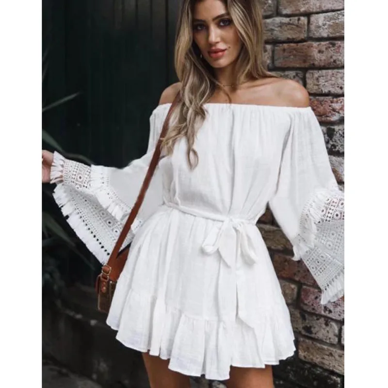 Пляжная одежда для женщин Женская Туника халат обертывание платье закрытый купальник новые европейцы американцы хлопок бамбук с длинным рукавом