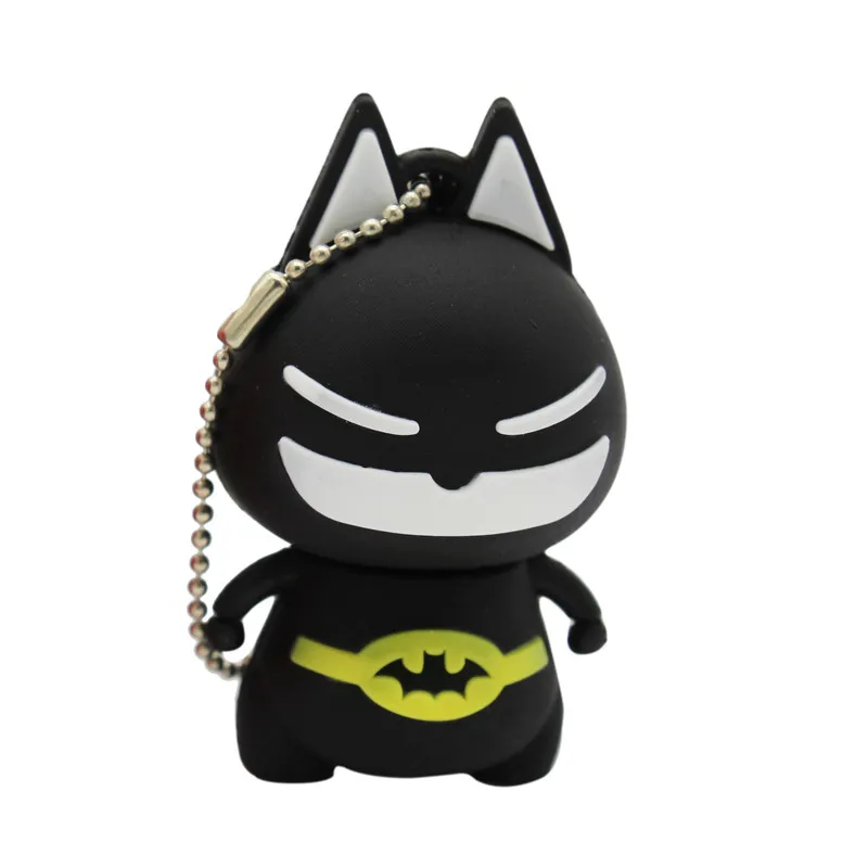Текстовый я мультфильм Бэтмен модель человека-паука usb флеш-накопитель usb 2,0 4 ГБ 8 ГБ 16 ГБ 32 ГБ 64 ГБ флеш-накопитель - Цвет: Black
