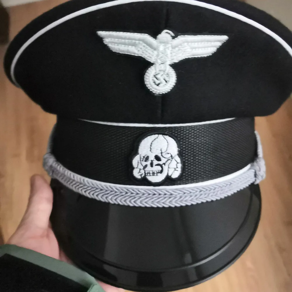 size 60cm Hellboy cosplay Karl Ruprecht Kroenen Officer шерстяная шляпа военный Козырек Кепка - Цвет: size 60cm