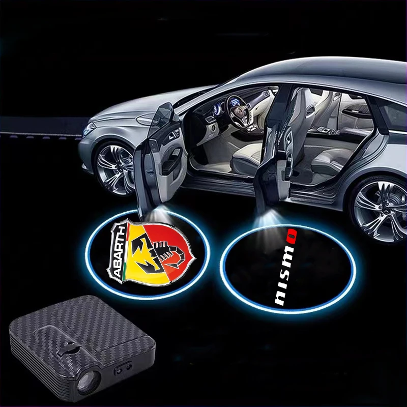 1/2 шт. углеродное волокно светодиодный дверной светильник лазерный проектор