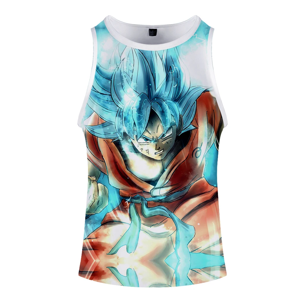 Dragon Ball 3D майка с круглым вырезом, летняя майка без рукавов с широкими плечами, мужская женская повседневная одежда для пары